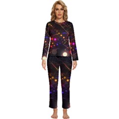 Abstract Light Star Design Laser Light Emitting Diode Womens  Long Sleeve Lightweight Pajamas Set by Semog4