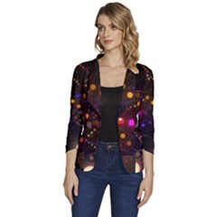 Abstract Light Star Design Laser Light Emitting Diode Women s One-button 3/4 Sleeve Short Jacket by Semog4