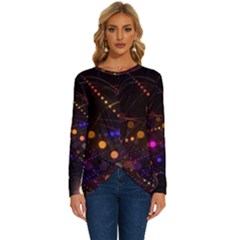 Abstract Light Star Design Laser Light Emitting Diode Long Sleeve Crew Neck Pullover Top by Semog4