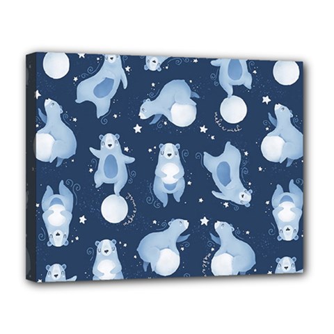 Bear Pattern Patterns Planet Animals Canvas 14  X 11  (stretched) by Semog4