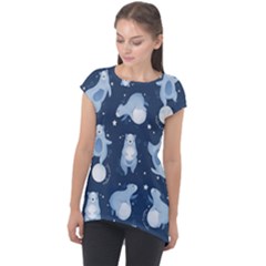 Bear Pattern Patterns Planet Animals Cap Sleeve High Low Top by Semog4