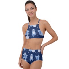 Bear Pattern Patterns Planet Animals High Waist Tankini Set by Semog4