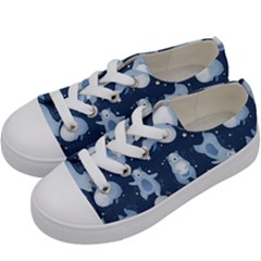 Bear Pattern Patterns Planet Animals Kids  Low Top Canvas Sneakers by Semog4