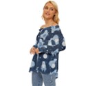 Bear Pattern Patterns Planet Animals Off Shoulder Chiffon Pocket Shirt View2