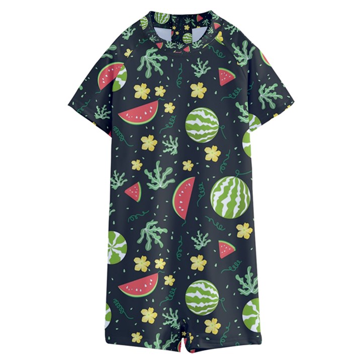 Watermelon Berries Patterns Pattern Kids  Boyleg Half Suit Swimwear