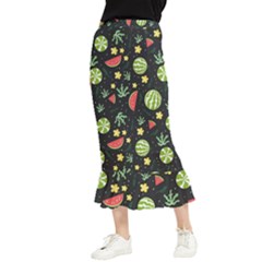 Watermelon Berries Patterns Pattern Maxi Fishtail Chiffon Skirt by Semog4