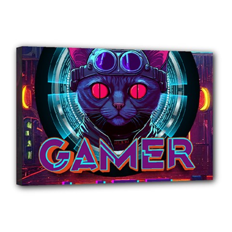 Gamer Life Canvas 18  X 12  (stretched) by minxprints