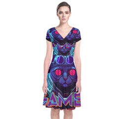 Gamer Life Short Sleeve Front Wrap Dress