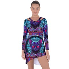 Gamer Life Asymmetric Cut-out Shift Dress by minxprints