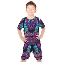 Gamer Life Kids  Tee And Shorts Set by minxprints