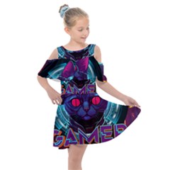 Gamer Life Kids  Shoulder Cutout Chiffon Dress by minxprints