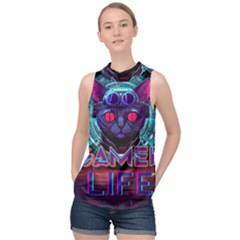 Gamer Life High Neck Satin Top by minxprints