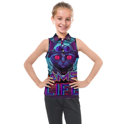 Gamer Life Kids  Sleeveless Polo Tee by minxprints