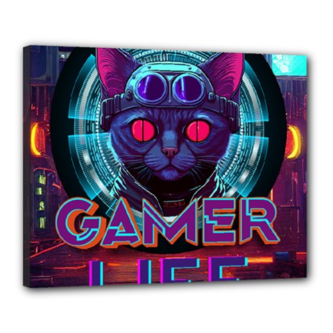 Gamer Life Canvas 20  X 16  (stretched) by minxprints