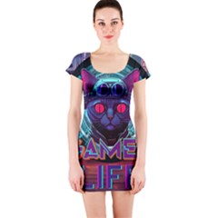 Gamer Life Short Sleeve Bodycon Dress by minxprints