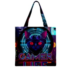 Gamer Life Zipper Grocery Tote Bag by minxprints