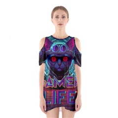 Gamer Life Shoulder Cutout One Piece Dress by minxprints