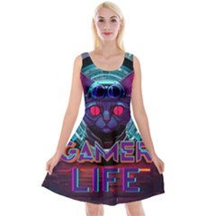 Gamer Life Reversible Velvet Sleeveless Dress by minxprints