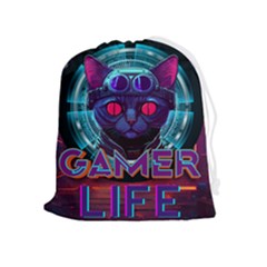 Gamer Life Drawstring Pouch (xl) by minxprints