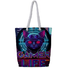 Gamer Life Full Print Rope Handle Tote (small) by minxprints