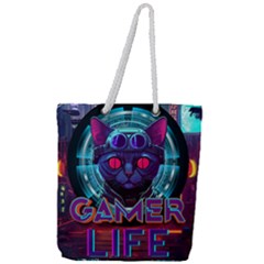 Gamer Life Full Print Rope Handle Tote (large) by minxprints