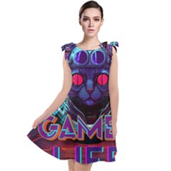 Gamer Life Tie Up Tunic Dress by minxprints