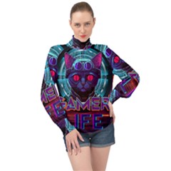 Gamer Life High Neck Long Sleeve Chiffon Top by minxprints