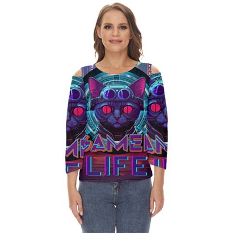 Gamer Life Cut Out Wide Sleeve Top by minxprints