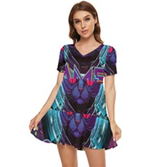 Gamer Life Tiered Short Sleeve Babydoll Dress by minxprints