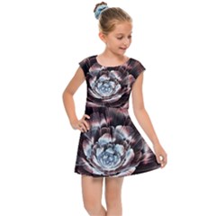 Flower Fractal Art Cool Petal Abstract Kids  Cap Sleeve Dress by Semog4