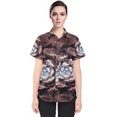 Flower Fractal Art Cool Petal Abstract Women s Short Sleeve Shirt