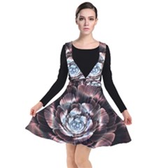 Flower Fractal Art Cool Petal Abstract Plunge Pinafore Dress by Semog4