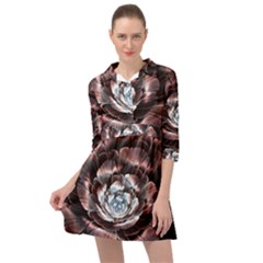 Flower Fractal Art Cool Petal Abstract Mini Skater Shirt Dress by Semog4