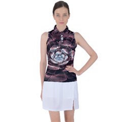 Flower Fractal Art Cool Petal Abstract Women s Sleeveless Polo Tee by Semog4