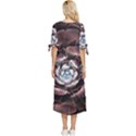 Flower Fractal Art Cool Petal Abstract Bow Sleeve Chiffon Midi Dress View4