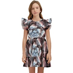 Flower Fractal Art Cool Petal Abstract Kids  Winged Sleeve Dress by Semog4