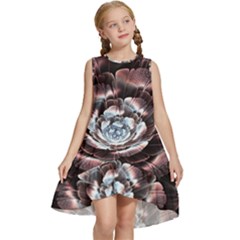 Flower Fractal Art Cool Petal Abstract Kids  Frill Swing Dress by Semog4