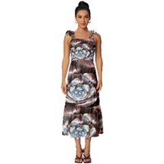 Flower Fractal Art Cool Petal Abstract Tie-strap Tiered Midi Chiffon Dress by Semog4