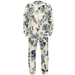 Vintage Background Blue Roses Rose Pattern Retro Onepiece Jumpsuit (men) by Semog4