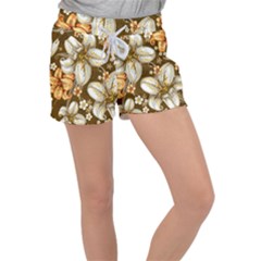 Flowers Pattern Floral Patterns Decorative Art Women s Velour Lounge Shorts by Semog4