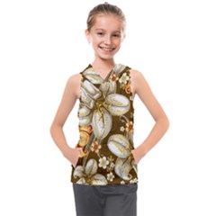 Flowers Pattern Floral Patterns Decorative Art Kids  Sleeveless Hoodie by Semog4