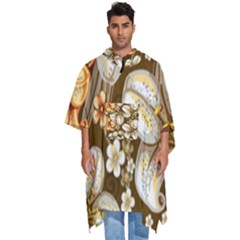 Flowers Pattern Floral Patterns Decorative Art Men s Hooded Rain Ponchos by Semog4