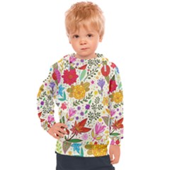 Colorful Flowers Pattern Abstract Patterns Floral Patterns Kids  Hooded Pullover by Semog4