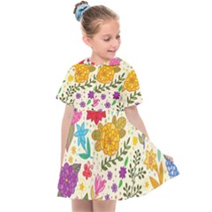 Colorful Flowers Pattern Abstract Patterns Floral Patterns Kids  Sailor Dress by Semog4