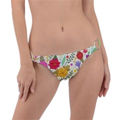 Colorful Flowers Pattern Abstract Patterns Floral Patterns Ring Detail Bikini Bottoms by Semog4