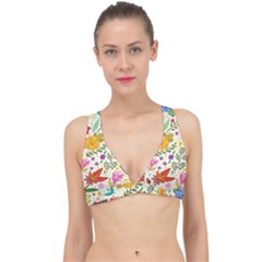 Colorful Flowers Pattern Abstract Patterns Floral Patterns Classic Banded Bikini Top by Semog4