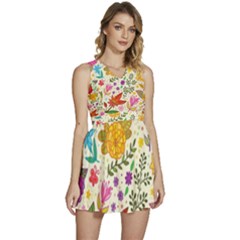 Colorful Flowers Pattern Abstract Patterns Floral Patterns Sleeveless High Waist Mini Dress by Semog4