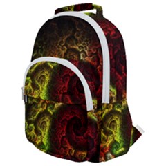 Green And Red Lights Wallpaper Fractal Digital Art Artwork Rounded Multi Pocket Backpack by Semog4