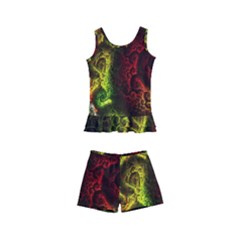 Green And Red Lights Wallpaper Fractal Digital Art Artwork Kids  Boyleg Swimsuit by Semog4