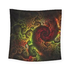 Green And Red Lights Wallpaper Fractal Digital Art Artwork Square Tapestry (small) by Semog4